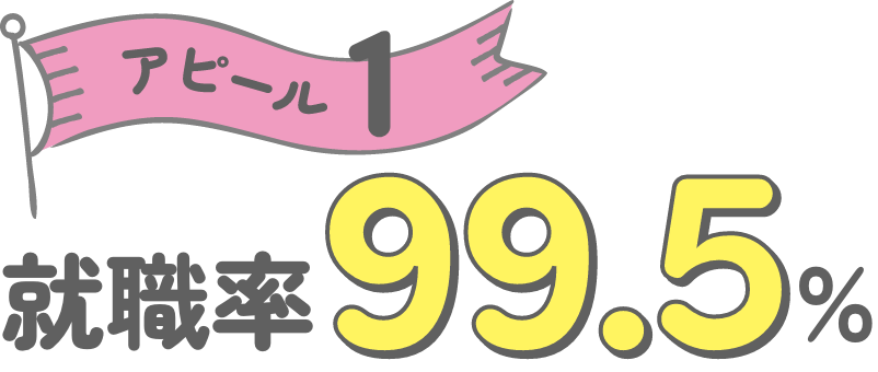 アピール1 就職率99.5%